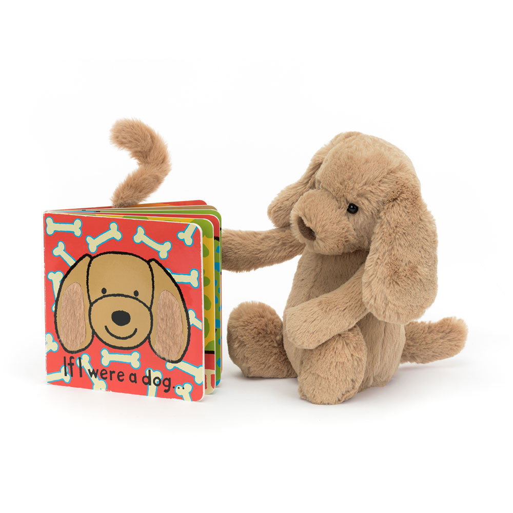If I Were a Dog Board Book & Bashful Toffee Puppy Medium